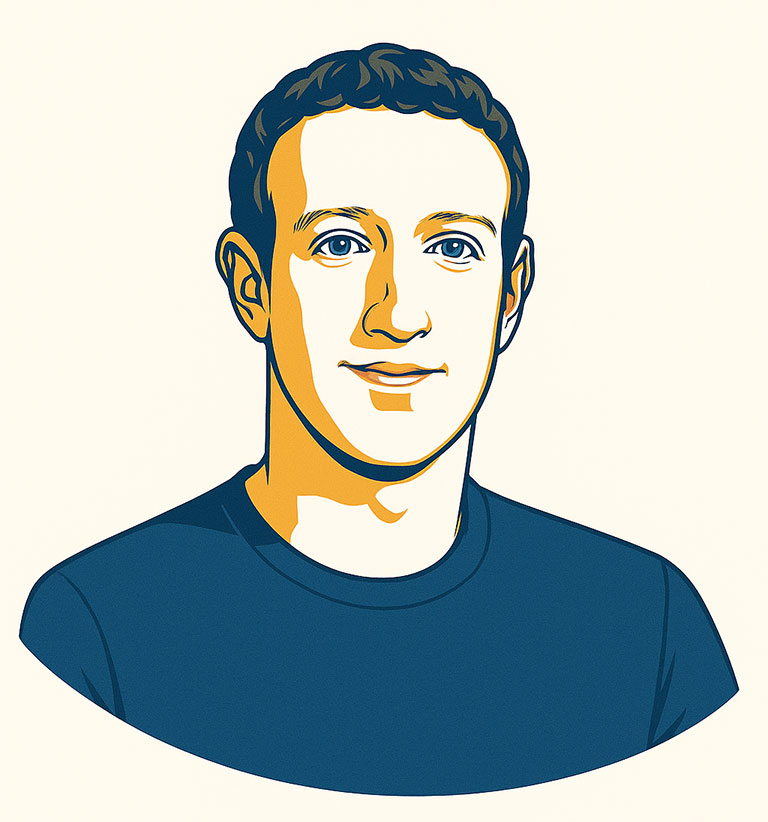 Illustration eines älteren Mannes mit Brille und Anzug im Vektor-Stil-Warren-Buffett